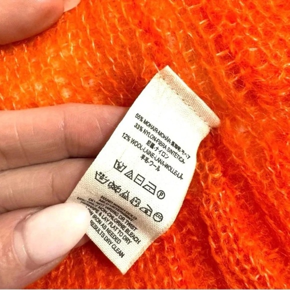 New Free People Mohair Vibrant Orange Cardigan - Picture 5 of 7